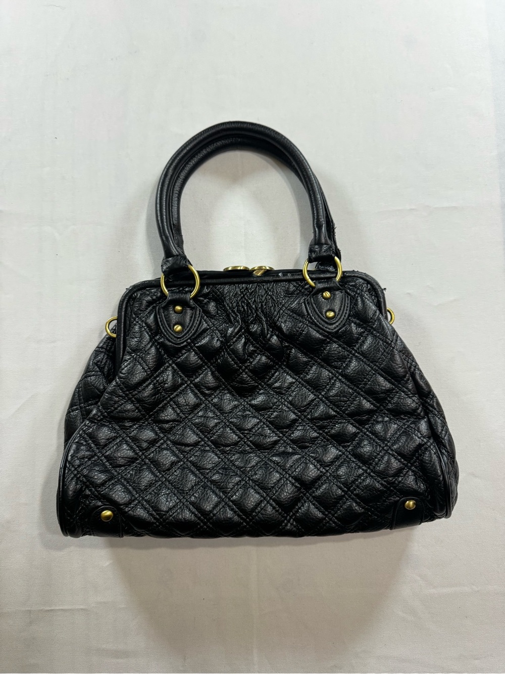 Quilted Black Leather Top-Handle Bag - Elegant Everyday Carry